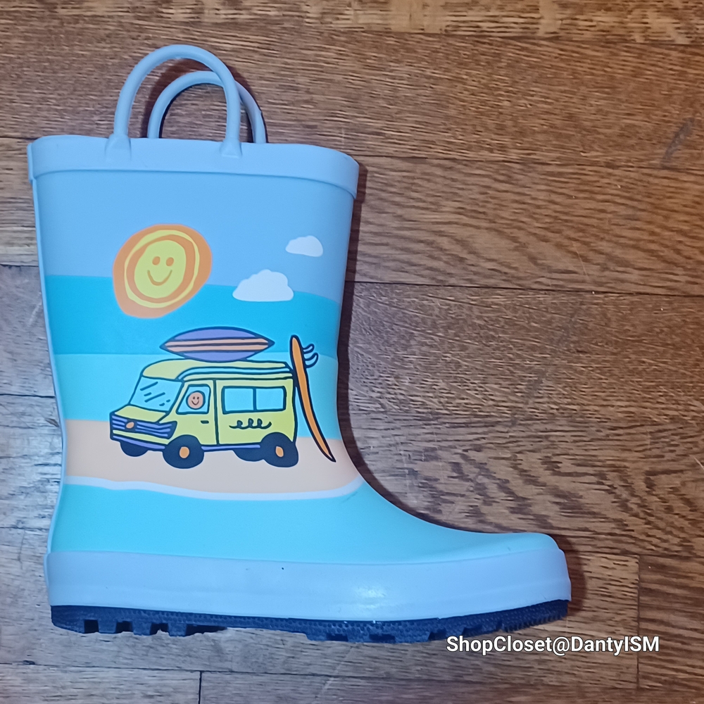 Cat & Jack Blue Kids Rain Boots with Surf Van Design - Picture 9 of 14